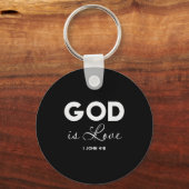 God Is Love 1 John 4_8 Bible Verse Christian Scrip Schlüsselanhänger (Vorderseite)