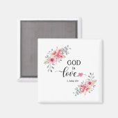 God is love, 1 John 4:8 Magnet (Vorderseite/Rückseite)