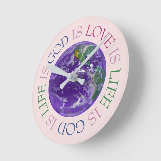 God is Love Is Life Runde Wanduhr (Winkel)