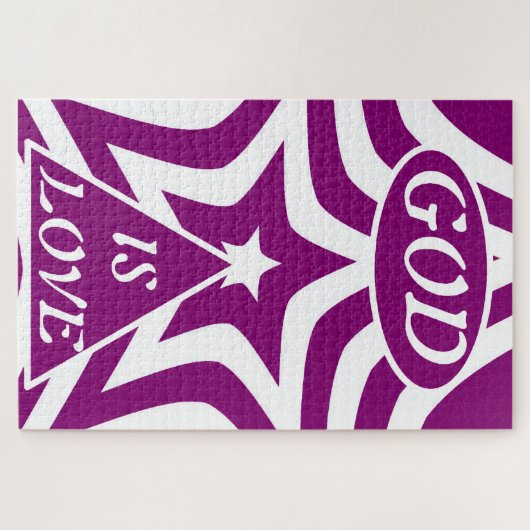 "God Is Love" Mystical Deep Purple (1 John 4:16)  Puzzle (Horizontal)