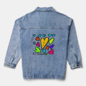 God is Love with Hearts Cross Jeansjacke (Rückseite)
