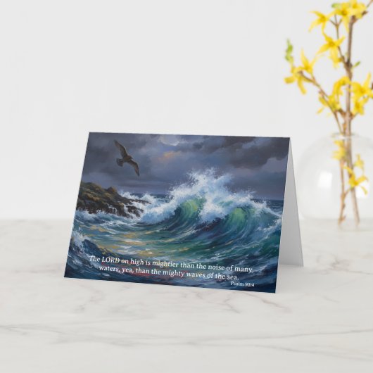God is Mightier than the Sea: Psalm 93:4 Karte (Gelbe Blume)