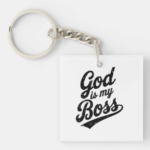 God is my boss schlüsselanhänger