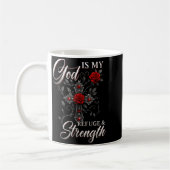 God Is My Refuge And Strength Rose Cross Faith Kaffeetasse (Links)