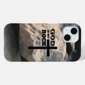 God is My Rock Bible Verse Black Cross Christian Case-Mate iPhone Hülle (Rückseite (Horizontal))