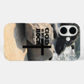 God is My Rock Bible Verse Black Cross Christian Case-Mate iPhone Hülle (Rückseite (Horizontal))