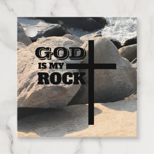 God is My Rock Bible Verse Black Cross Christian Geschenkanhänger (Vorderseite)