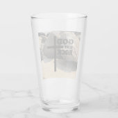 God is My Rock Bible Verse Black Cross Christian Glas (Rückseite)