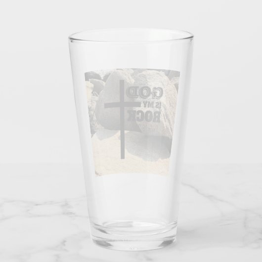God is My Rock Bible Verse Black Cross Christian Glas (Rückseite)