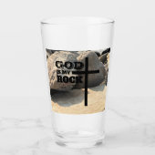 God is My Rock Bible Verse Black Cross Christian Glas (Vorderseite)