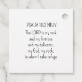 God is My Rock Bible Verse White Cross Christian Geschenkanhänger (Rückseite)