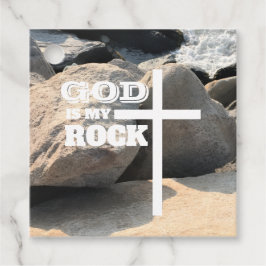 God is My Rock Bible Verse White Cross Christian Geschenkanhänger