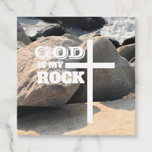 God is My Rock Bible Verse White Cross Christian Geschenkanhänger (Vorderseite)