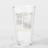 God is My Rock Bible Verse White Cross Christian Glas (Rückseite)