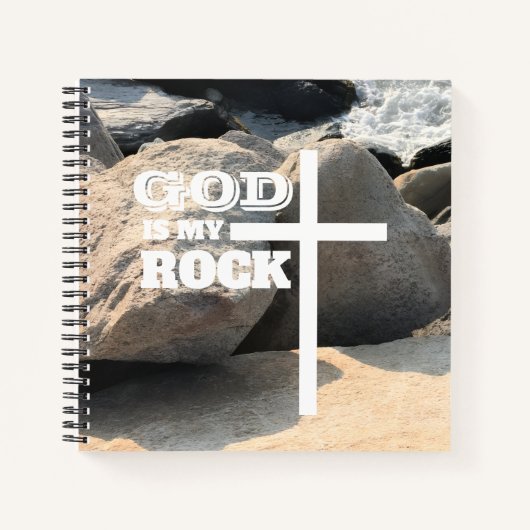 God is My Rock Bible Verse White Cross Christian Notizblock (Vorderseite)