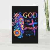 God Is My Strength Psalm 28_7 Lion Tee  Karte (Vorderseite)