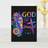 God Is My Strength Psalm 28_7 Lion Tee  Karte (Gelbe Blume)