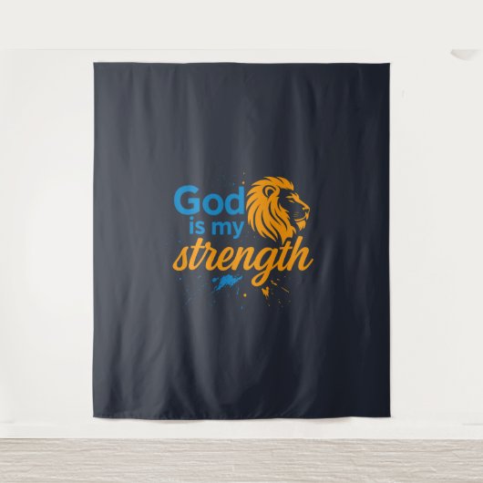 God is my strength  wandteppich (Vorderseite)