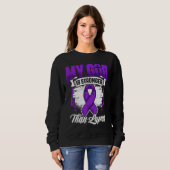 God Is Stronger Than Lupus Purple Ribbon Lupus Awa Sweatshirt (Vorne ganz)