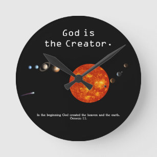 God Is The Creator Solar System - Wall Clock Runde Wanduhr