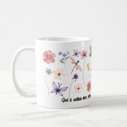 God Is With Her: Christian mug for women Kaffeetasse (Links)