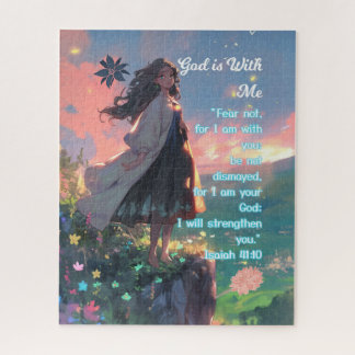 God is With Me - Christian Vintage Retro Anime Puzzle