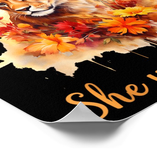 God Is Within Her She Will Not Fail Lioness Cross Poster (Ecke)