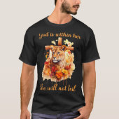 God Is Within Her She Will Not Fail Lioness Cross  T-Shirt (Vorderseite)