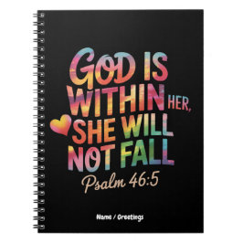 God is Within Her, She Will Not Fall  Bible Women Notizblock