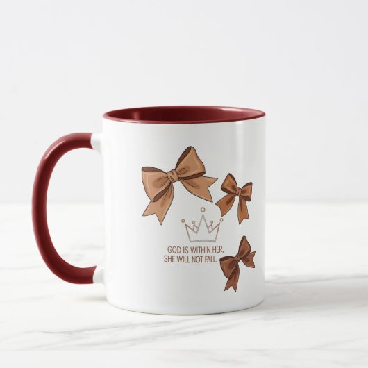 God is Within Her, Two-Tone Mug | Christian Tasse (Links)