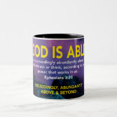 GOD IST IN DER LAGE Ephesianer 3:20 Personalisiert Zweifarbige Tasse (Mittel)