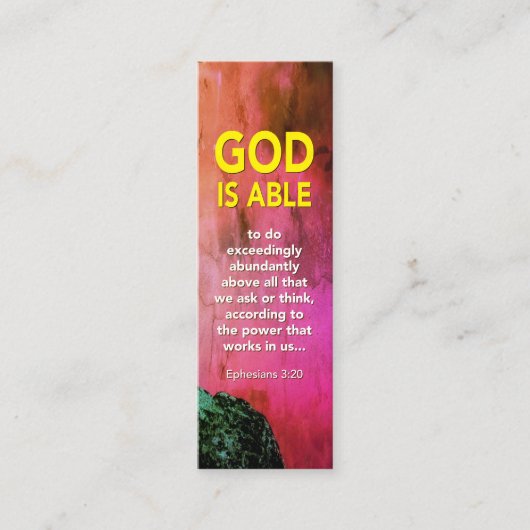 GOD IST IN DER LAGE Ephesians 3:20 Christliches Mi Telefonnummerkarte (Vorderseite)