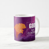 GOD IST IN KONTROLLE Römer 8:28 Christliche Schrif Kaffeetasse (VorderseiteRechts)