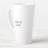 GOD IST LIEBE Christlicher Glaubenssatz Latte Tass Milchtasse (Linke Ecke)