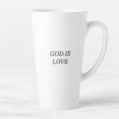 GOD IST LIEBE Christlicher Glaubenssatz Latte Tass Milchtasse (Rechts)