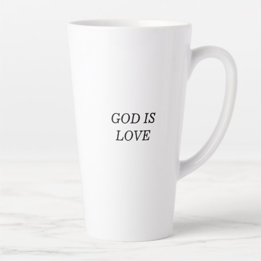 GOD IST LIEBE Christlicher Glaubenssatz Latte Tass Milchtasse (Rechts)