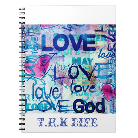 GOD IST LIEBE SPIRAL NOTEBOOK (NEU) NOTIZBLOCK (Vorderseite)