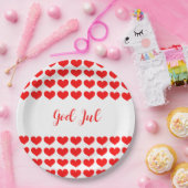 God Jul Christmas Party Nordic Red White Pattern Pappteller (Party)