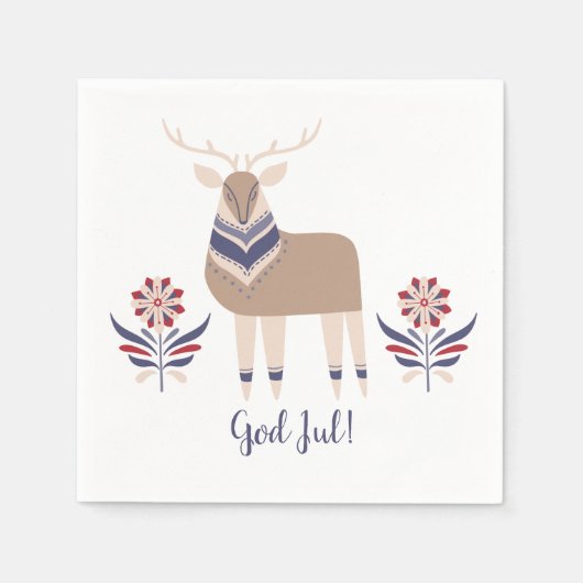 God Jul Dee und Blume Nordic Design Christmas | Serviette (Vorderseite)