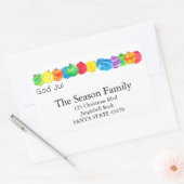 God Jul handgemalt Aquarellschild Rechteckiger Aufkleber (Umschlag)