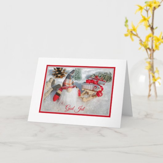 God Jul Karte (Gelbe Blume)