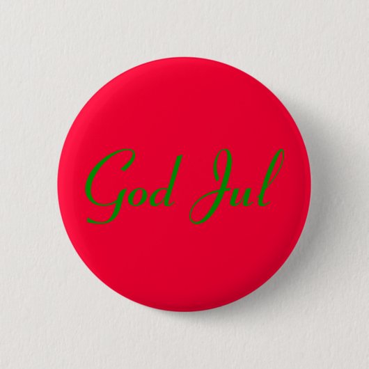 "God Jul" knapp röd. Button (Vorderseite)