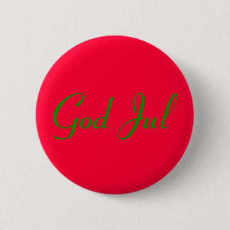 "God Jul" knapp röd. Button