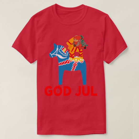 God Jul MerChristmas Dala Horse Tomte Julbock S T-Shirt (Design vorne)