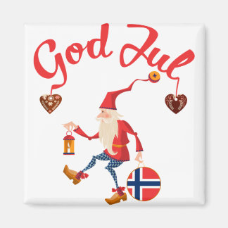 God jul norwegian fröhliche Weihnachten Norway tom Magnet
