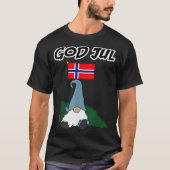 God Jul Norwegian Gnome Merry Christmas Norway Tee (Vorderseite)