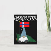 God Jul Norwegian Gnome Merry Christmas Norway Tee Karte (Vorderseite)