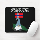God Jul Norwegian Gnome Merry Christmas Norway Tee Mousepad (Mit Mouse)