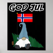 God Jul Norwegian Gnome Merry Christmas Norway Tee Poster (Vorne)