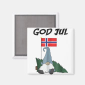 God jul Norwegian gnome t fröhliche Weihnachten no Magnet (Vorderseite/Rückseite)